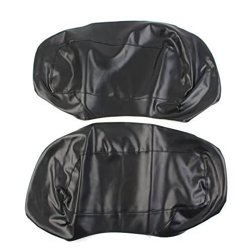 Bacar Motorcycle PU Leather Saddlebag Speaker Lid Bra Protective Cover, Motorcycle Saddlebag Speaker Lid Covers Black Compatible for Harley for Touring FLH FLT 2014-UP miniatura 3