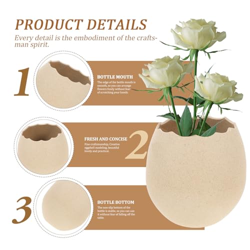 Cuenco para postres de cerámica con diseño creativo de cáscara de huevo para decoración 4