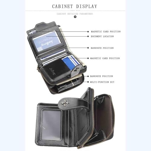 Women's retro wallet small wallet Y2K credit card bag zipper double fold wallet mini leather aesthetic wallet y2k wallet (Black)4