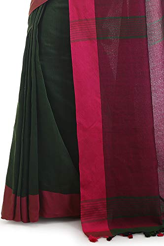 Image of BENGAL HANDLOOM Women's Pure Premium Cotton Daily Wear Pallu Saree With Blouse Piece