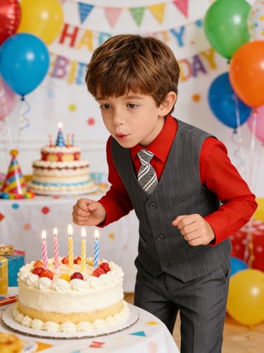 Image of Boy Suits Stripe Tuxedo Suit Set Complete Outfit Formal Wedding Party Wear Ring Bearer Outfit