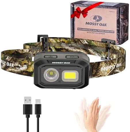 Mossy Oak 600 Lumen LED Headlamp Dual-Power Light