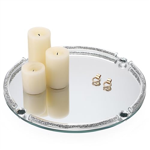 Hipiwe Glass Mirrored Tray, 11.8
