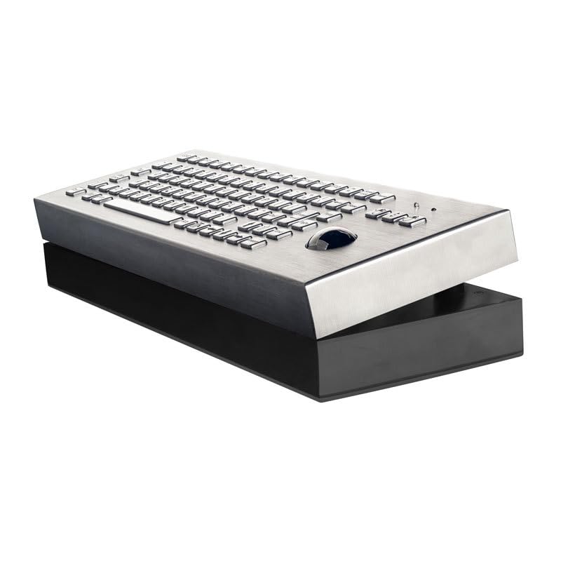 Tastiera da tavolo antideflagrante in acciaio inossidabile, mouse trackball, tastiera di livello industriale(USB)