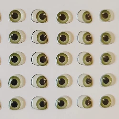 Adhesive Resin Eyes for Clays Green ADD MOAC M 25Pairs