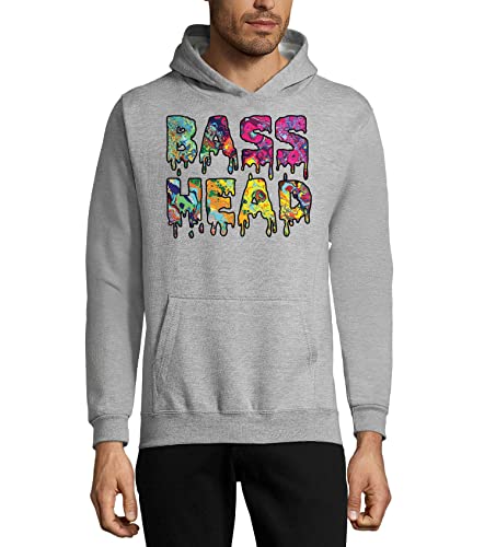 Sweat à capuche unisexe chaud gris style psychedelic acid fonted pour festival et rave