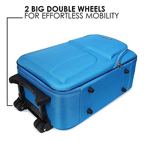 Image of Trumpkin Polyester 21.65 inches Soft Suitcase (Luggage Outside Blue)
