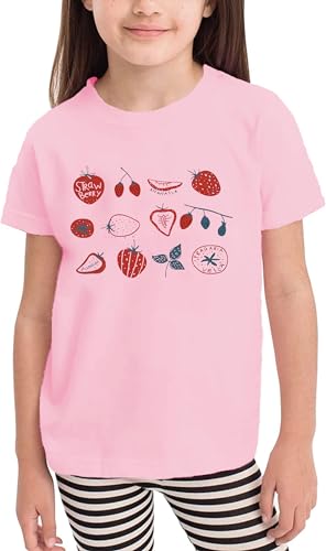 Toddler Strawberry Shirt Cute Strawberries Graphic Tees Fruit Lover T-Shirt Garden Casual Boys Girls Tops4
