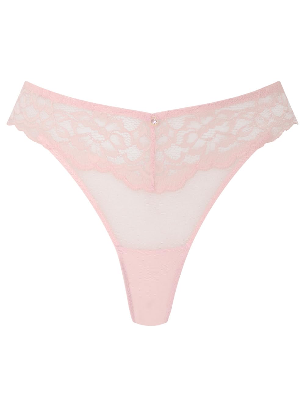 Ann Summers Women's Pale Pink Sexy Lace Thong Low-Rise Knicker For