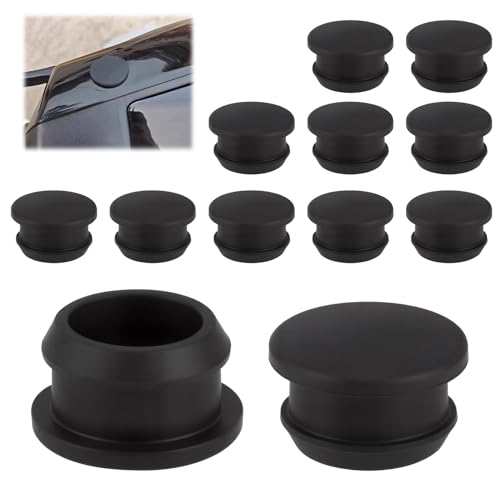 12PC Large Rubber Grommets, 3/4 Inch Rubber Grommet for 19mm Drill Holes, Heavy Duty Grommets for Wiring, Automotive Firewall Cable Hole Plugs, Electrical Gasket, Black