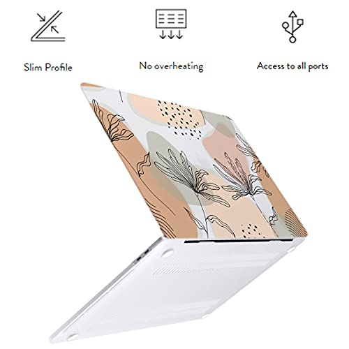 Lanbailan Laptop Plastic Hard Shell Protective Case, Compatible For New Macbook Air 13 Inch 2020 2019 2018 Release A2337 M1 A2179 A1932 Retina Display With Touch Id & Keyboard Cover, Aesthetic Flower #TOP2