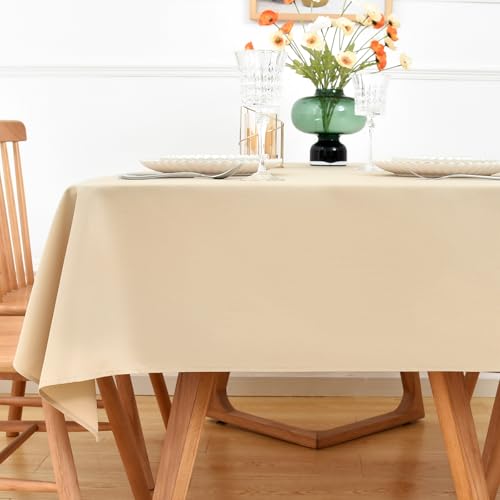 NEWISHER Beige Square Tablecloth 70 x 70 inch, Washable Table Cloth