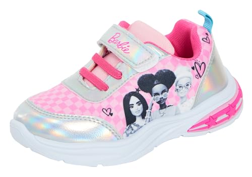 Barbie Zapatillas Deportivas con luz LED para niñas, fácil Cierre y con Cierre de Tacto Suave