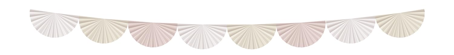 Folat 24325 Pastel Colourful Paper Fan Garland, Playful Powder, 4 Metre Wedding Party Decorations for Festival, Carnival, Birthday Decoration, Baby Shower and Baby Shower, Pink