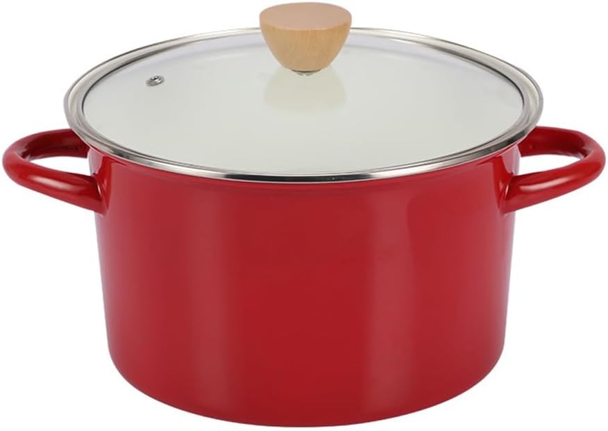 JSEIAJB Enameled Two-handle Pot Enamel Thickened Two Ears Milk Pot Soaking Pot Household Stew Pot