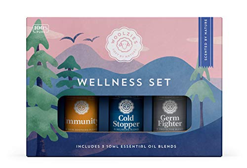 Woolzies 100% Pure Wellness Essential Oil Blend Set | Good Health Germ Fighter Cold Stopper | Natural Cold Pressed Highest Quality Undiluted Therapeutic Grade Oils| for Diffusion Internal or Topical
