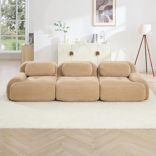 Image of Corduroy Modular Sectional Sofa, Oversized Cloud Couches for Living Room
