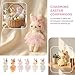 SAFIGLE 6pcs Small Stuffed Bunnies: Mini Plush Easter Bunny Animals, Rabbit Doll in Gingham Dress - Soft Plush Rabbit Dolls for Kids, Perfect for Easter, Playtime and Decoration
