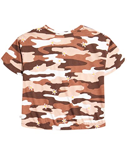 Image of Lucky Brand Girls' Short Sleeve Graphic T-Shirt, Tagless Cotton Tee with Fun Designs, Stone Camo, 16
