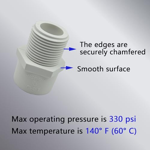 Hfvslfa HF-34MPF10 10Pcs 3/4 Inch Npt Male Thread Pvc Pipe Fitting Adapter Connector thumb #2