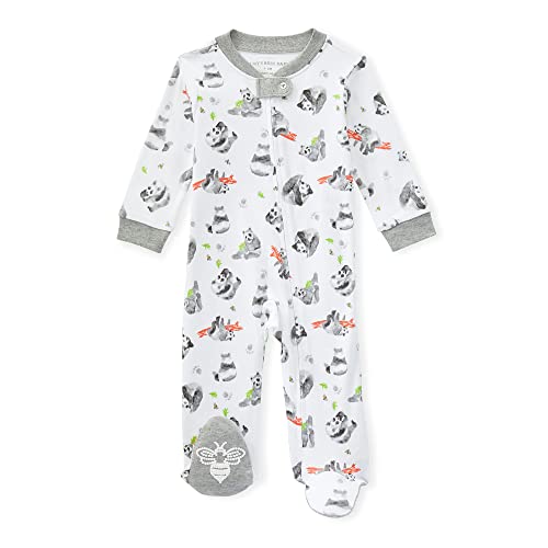 Image of Burt's Bees Baby unisex-baby Sleep & Play, Organic One-piece Romper-jumpsuit Pj, Zip Front Footed Pajama