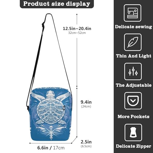 Boho Turtle Tropical mens messenger bag Shoulder Crossover Bag Cross Body Purses Adjustable Strap for business Outdoor Daily3