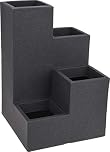 Koopman Large Floor Standing Indoor Outdoor Grey Cube Planter Plant Pot Stepped Planter