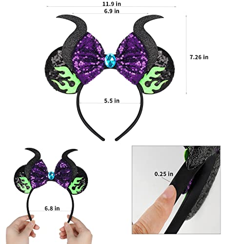 Image of FANYITY Mouse Ears, Sequin Mouse Ears Headband for Boys Girls Women (MN)
