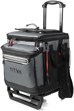 Titan Deep Freeze 60 (50+10) Can Wheeled Cooler - Collapsible Rol...