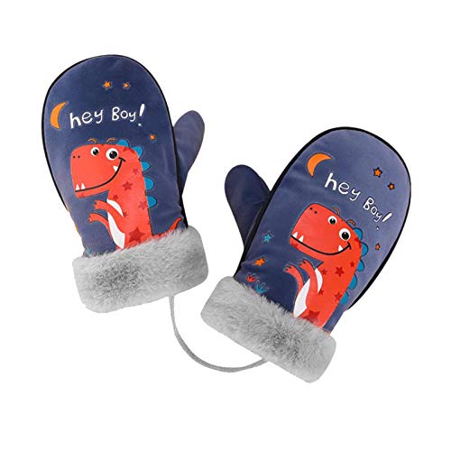 Jchen Christmas Tree Decor Jchen 1 Pairs Warm Winter Gloves for Boys Girls Kids Ski Mittens Fleece Lining Snow Mittens Snowboard Gloves Unisex Mittens (Navy)