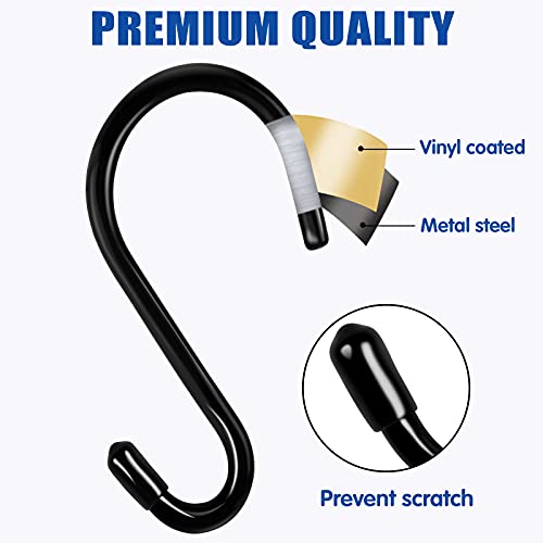 Bolatus 6 Stück S Haken Groß 6in/15CM Belastbar bis 30KG S-förmige Hängehaken Schwarz Schwerlast Metallhaken Anti-Rost Haken für Küche Badezimmer Schlafzimmer Büro Edelstahlhaken - Image 5