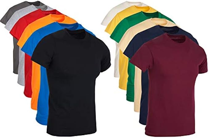 BILLIONHATS 12 Pack Plus Size Men Cotton T-Shirt Bulk Big Tall Short Sleeve Lightweight Tees