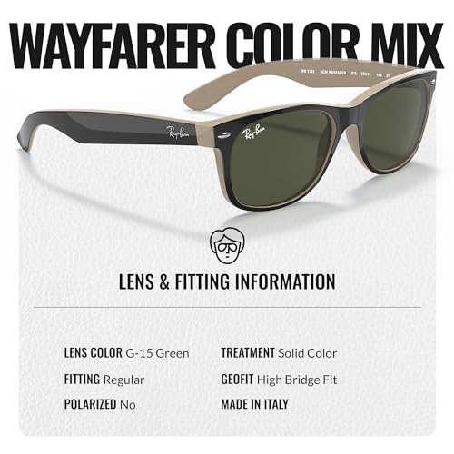 Ray-Ban RB2132 NEW WAYFARER COLOR MIX Square Shaped Sunglasses for Men & Women with Official RAYBAN Eyewear Kit4