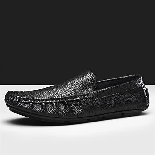 Mens Loafers Shoe Genuine Leather Stitching Details Round Toe Resistant Flat Heel Anti-Slip Wedding Slip On3