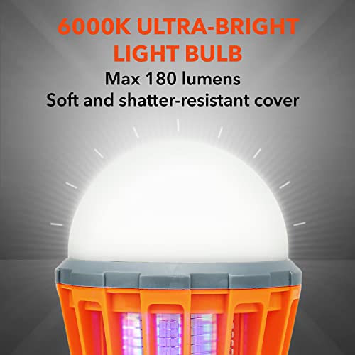 Boundery Bug Zapper Light Bulb - Electronic Bug Zapper Bulb Eliminates Mosquitoes Fast | Usb Rechargeable, Ipx6 Waterproof Led Light Bulb Zapper | Portable Mosquito Light Bulb With 4 Light Modes #TOP3