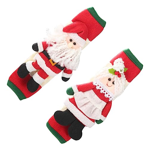 ANDRESLAD 2個 冷蔵庫ハンドル手袋 ギャレー xmas oven ハンドルプロテクター クリスマスの装飾 冷蔵庫 オーブンハンドルカバー クリスマス電子レンジハンドルカバー フランネル