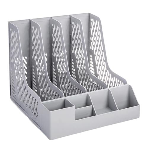 Porte-revues de bureau anti-désordre avec 4 compartiments de tri verticaux - 2