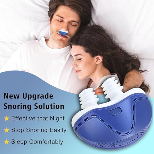 Anti Snoring Devices, Double Vortex Snoring Solution, Effective Snoring Prevention, Micro Sleep Apnea Devices, Adjustable Wind Speed, Suitable for All Nose Shapes, Blue