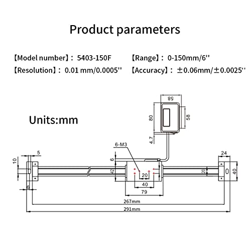Escala digital lineal 0-150mm con base para torno y fresadora miniatura 5