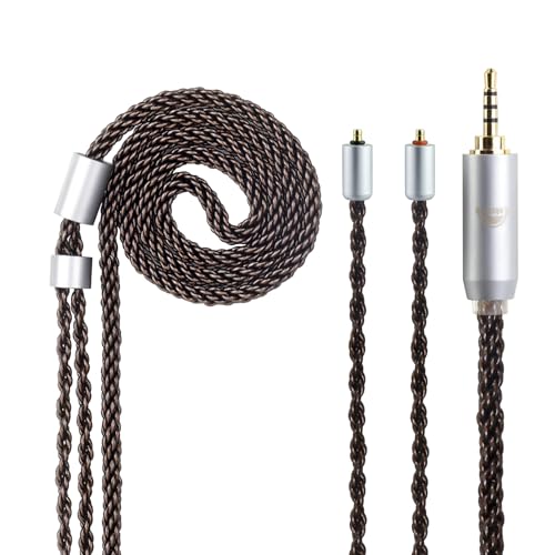 okcsc ETYMOTIC T2 lPX 8 Core Upgarded OFC Audio Cable Pure Copper Alloy Earphone Cable for Westone Linum BAX T2 lPX Cable for ETYMOTIC EVO UE Live Am PRO X10-30 PRO X10-50 MACH 10-80 2.5MM 3.94FT
