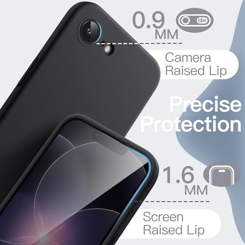 Image of JETech Liquid Silicone Cover Case for iPhone 17e (2026) / iPhone 16e, Silky Soft Touch Full-Body Protective Phone Case, Anti-Scratch Shockproof Cover with Microfiber Lining (Black)
