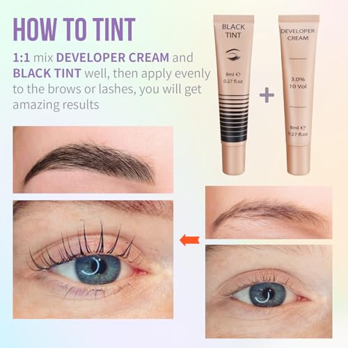 PERMANIA Lash Lift and Tint Kit, New Upgraded Lash & Brow Black Tint and Lift Kit, At Home Eyelash Perming with Tint, Complete Tools - Image 3