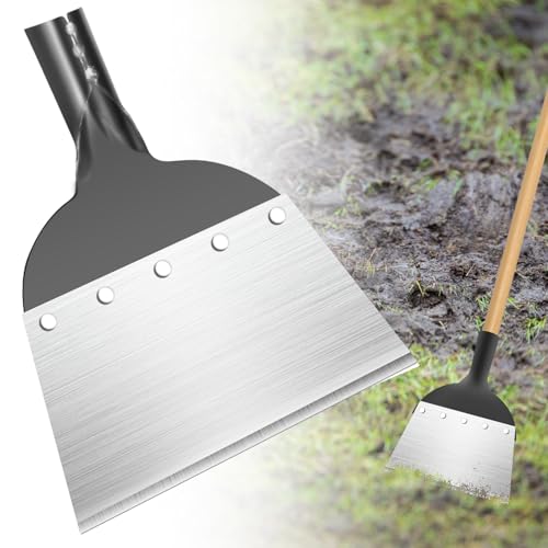 GBKDQQ Paleta Multifuncional: 1 Pieza Acero de Manganeso Alta Resistencia, Paleta de Jardín para Jardín, Paleta de Desatasco con Mango, Raspador de Limpieza para Paredes (23cm)