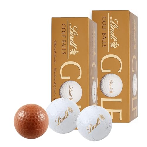 Lindt Chocolates Golf Balls for Dad Gifts - Pack of 2 x 110g Smooth Hazelnut Filling Golf Balls. Great Chocolate Gifts for Stocking Fillers Valentines Day Gifts or Birthday Gifts for Golf Lovers