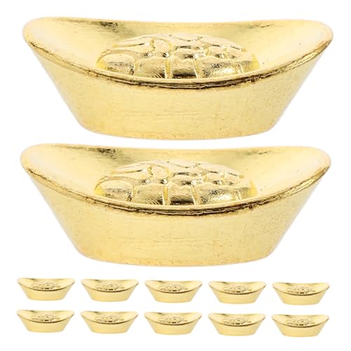 Ipetboom 100 Piezas Mini Lingotes Feng Shui Dorados Decoración Hogar Oficina Prosperidad Amuletos Suerte Estatuillas Portátil Elegante