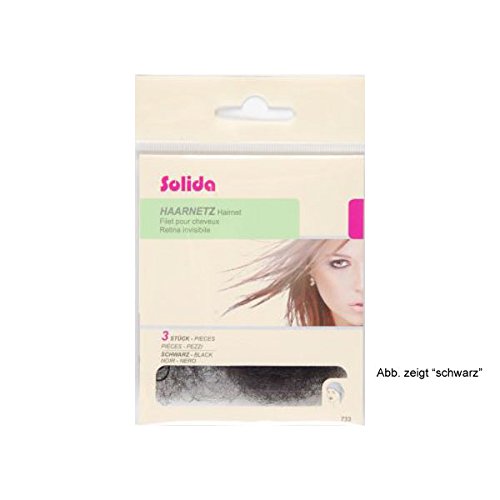 Preisvergleich Produktbild Solida Haarnetz mit Rundgummi mittelblond Perlonnetz Ringelmasche mittelblond, 3 Stück