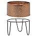 MyGift Modern Hammered Copper Tone Planter Pot, 8 and 10 Inch Metal Round Plant Container with Matte Black Wire Stand, Set of 2 - Handcrafted in India