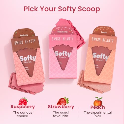Image of Swiss Beauty Softy Blush | Buttery Texture | Blendable | Highly Pigmented | Long-Lasting | Travel-Friendly | 7g, Shade- 3. Peach