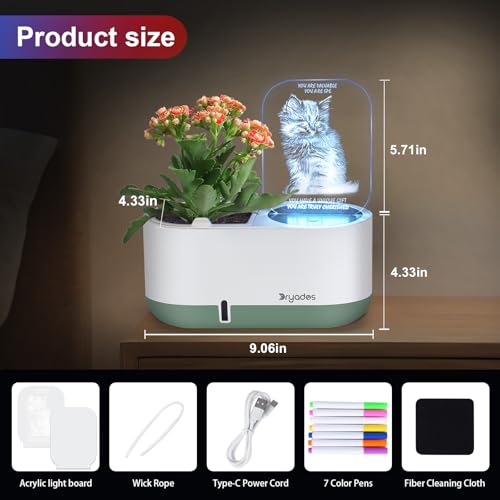 50% Off Self-Watering Plant Pot with LED Note Board & Night Light