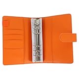 jojofuny Pu Leather Cover Accounting Notebook Binder Easy Wipe Protective Shell